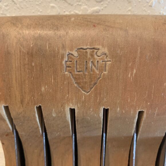 Vintage EKCO Flint Steak Knife Set of 6 Original Wood Holder Made in the USA - Picture 2 of 12